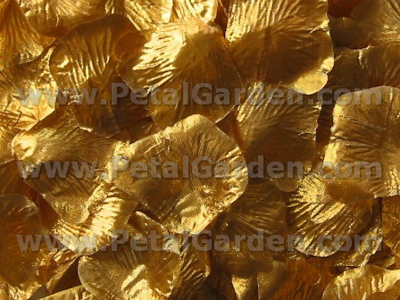 Gold silk rose petals
