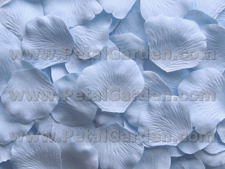 Sky Blue silk rose petals