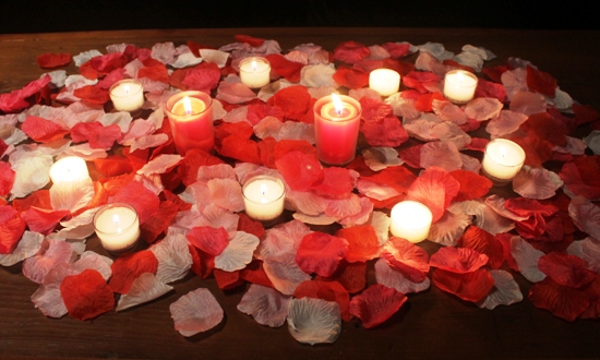 romance artificial rose petals