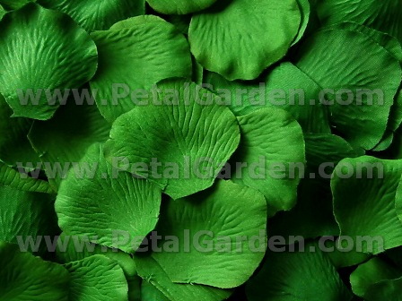 Green silk rose petals