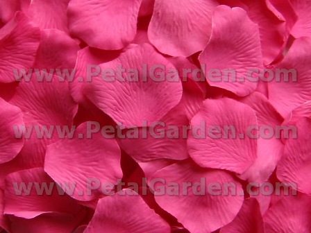 Hot Pink silk rose petals