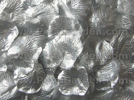 Silver silk rose petals