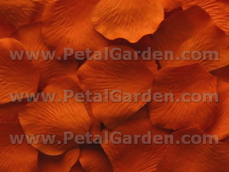 Tangerine silk rose petals