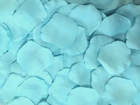 Ice Blue silk rose petals