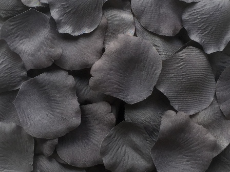 Pewter silk rose petals